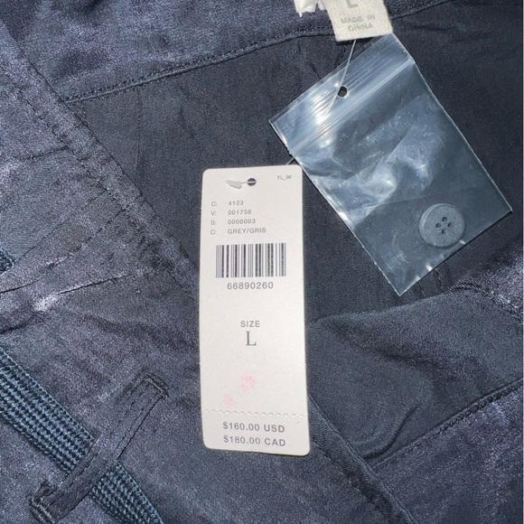 NWT Anthropologie Tiny Heidi Ankle Tie Satin High Waist Baggy Pants Black L - Picture 5 of 7